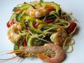 Espaguettis gambas calabacin Jamie Oliver)
