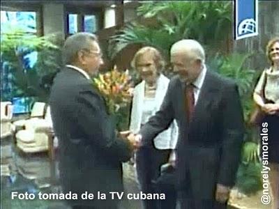 Recibió Raúl al ex Presidente de EE.UU. James Carter (+ video)