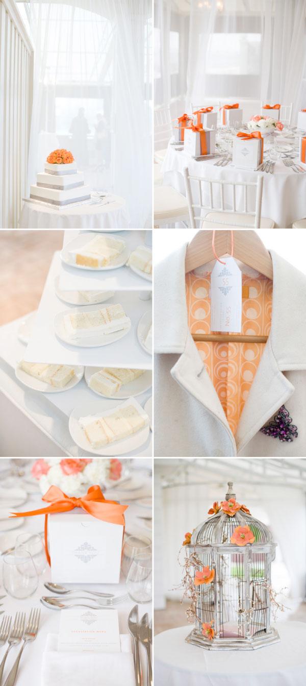 Una boda en blanco y naranja