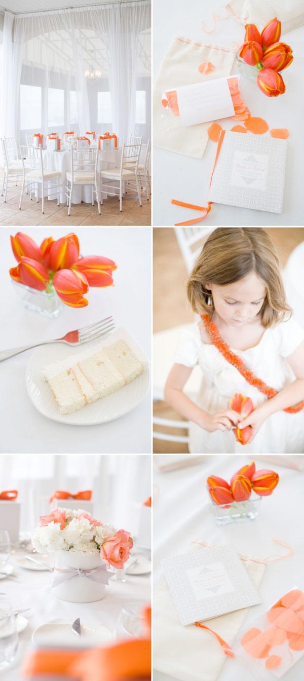 Una boda en blanco y naranja
