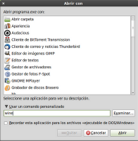 abrir con otra aplicacion Ubuntu