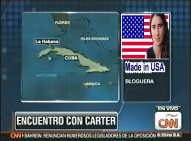 Yoani Sánchez miente tanto a la CNN como a James Carter (+ video)