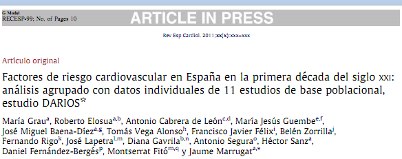 HERMEX y DARIOS: Factores de riesgo cardiovascular en Extremadura y en Espana en el siglo XXI