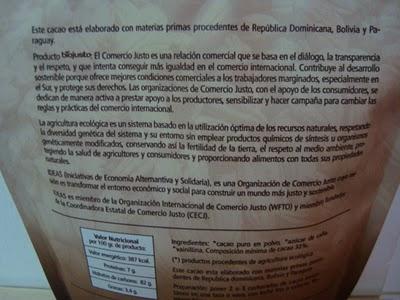 cacao instantáneo de agricultura ecológica