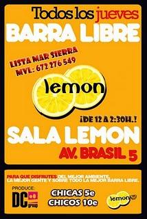 Todos los Jueves Noche, Barra Libre en Lemon Madrid