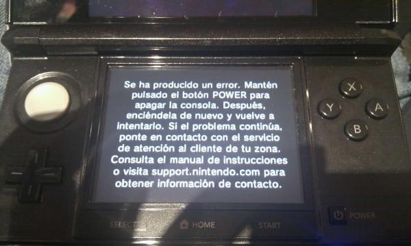 Nintendo 3DS, ni una semana en el mercado y ya da pantallazos negros