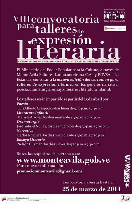 VIII Convocatoria para Talleres de Expresión Literaria