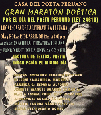 Maratón poética,por el día del poeta peruano