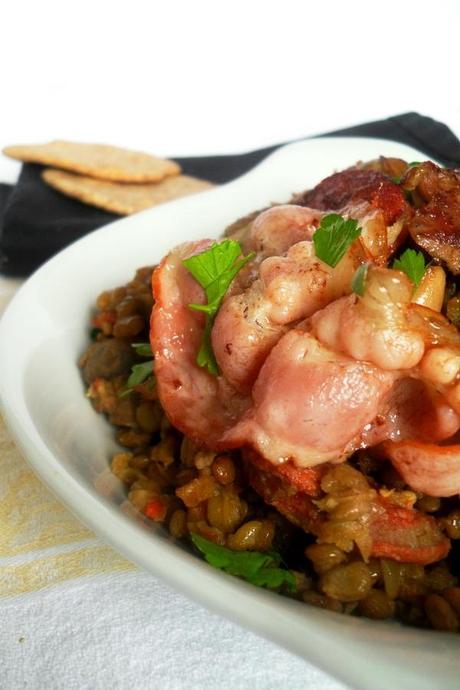 Lentejas con chorizo, champiñones y bacon Lentejas con chorizo, champiñones y bacon