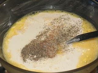 Quiche de calabacín con gambas