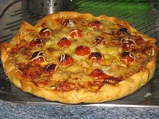 Quiche de calabacín con gambas