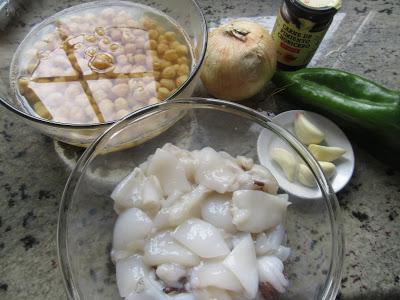 ingredientes Garbanzos con sepia Thermomix