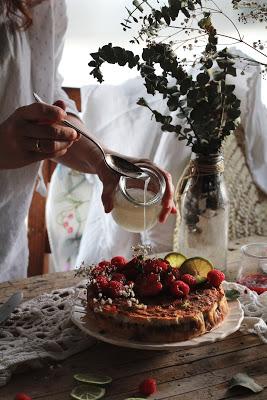 Tarta de lima y frambuesas - Lime and rapsberries pie Tarta de lima y frambuesas - Lime and rapsberries pie