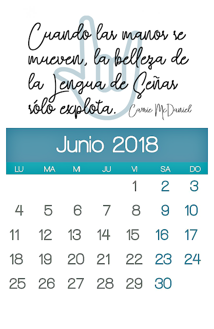Calendario y portada de Junio para la Comunidad de Sordos Calendario y portada de Junio para la Comunidad de Sordos