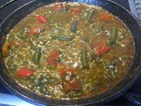 Arroz con boquerones y verduras