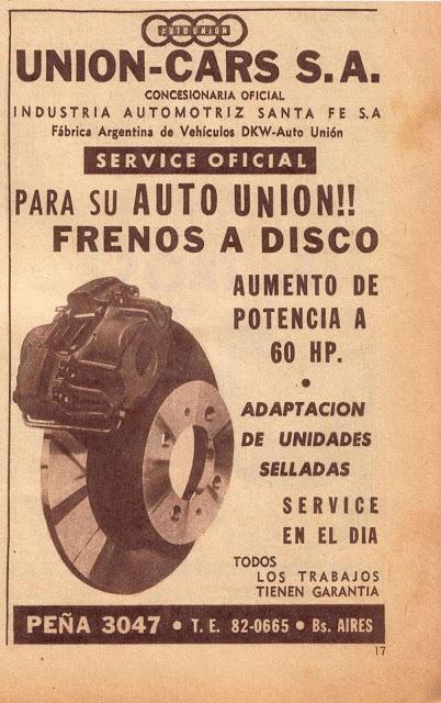 Frenos a discos para el Auto Union