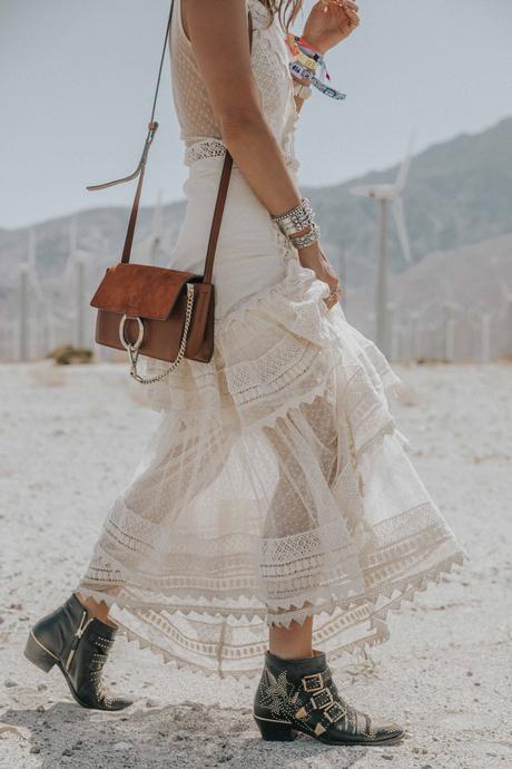 Collage Vintage at Coachella wearing a Long summer dress