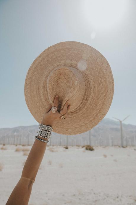 Lost in the Desert Collage Vintage at Coachella wearing a Long summer dress