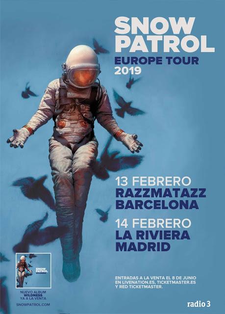Conciertos de Snow Patrol en febrero de 2019 en Razzmatazz y La Riviera