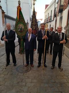 Representación de nuestra hermandad en la procesión de traslado de la Divina Pastora de Carmona