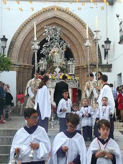 Representación de nuestra hermandad en la procesión de traslado de la Divina Pastora de Carmona
