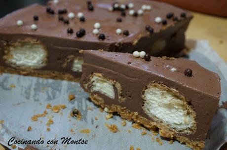 Tarta de chocolate y profiteroles