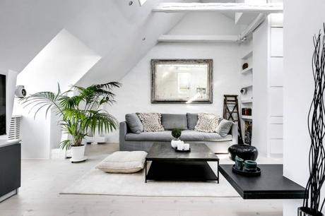 ventanas en el techo marmol blanco duplex pequeño diseño áticos dúplex decoración dúplex decoración blanco y negro   