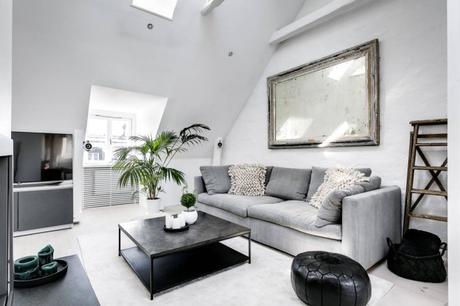 ventanas en el techo marmol blanco duplex pequeño diseño áticos dúplex decoración dúplex decoración blanco y negro   