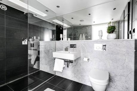 ventanas en el techo marmol blanco duplex pequeño diseño áticos dúplex decoración dúplex decoración blanco y negro   