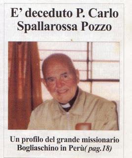 BOGLIASCO RECORDÓ A SU GRAN MISIONERO P. CARLOS SPALLAROSSA POZZO, HACE 10 AÑOS