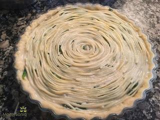 TARTA DE ESPAGUETIS Y ESPINACAS