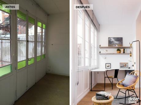 terraza primer piso moderna reforma piso barcelona piso reforma barcelona estilo nórdico estilo cálido diseño interiores diseño exteriores cuarto de baño morderno antes-después   