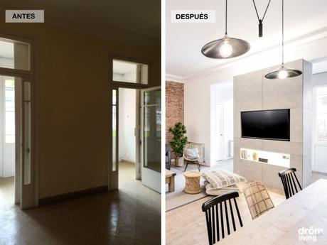 terraza primer piso moderna reforma piso barcelona piso reforma barcelona estilo nórdico estilo cálido diseño interiores diseño exteriores cuarto de baño morderno antes-después   