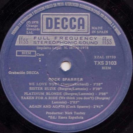 Cock sparrer -S.T Lp 1978 Cock sparrer -S.T Lp 1978