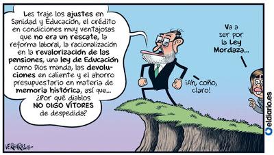 Cambio de tercio: M. Rajoy hace mutis por el foro; Pedro Sánchez aparece en la Moncloa.