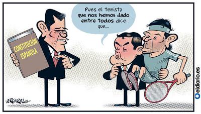 Cambio de tercio: M. Rajoy hace mutis por el foro; Pedro Sánchez aparece en la Moncloa.