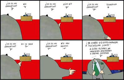 Cambio de tercio: M. Rajoy hace mutis por el foro; Pedro Sánchez aparece en la Moncloa.