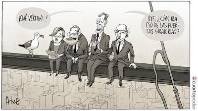 Cambio de tercio: M. Rajoy hace mutis por el foro; Pedro Sánchez aparece en la Moncloa.