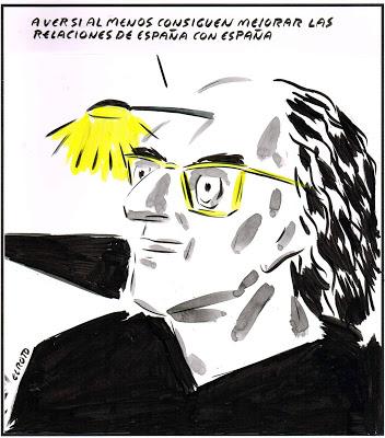 Cambio de tercio: M. Rajoy hace mutis por el foro; Pedro Sánchez aparece en la Moncloa.