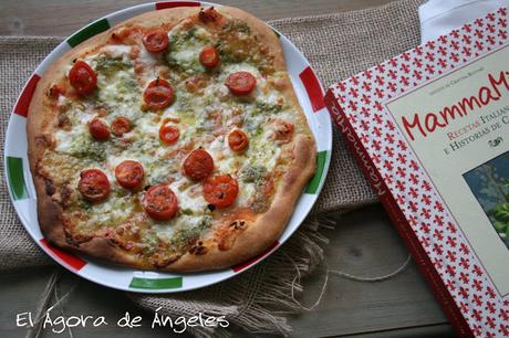 Pizza caprese,El Ágora de Ángeles pizza caprese,pizza casera