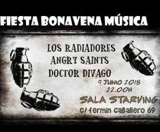 Concierto Angry Saints + Doctor Divago + Los Radiadores, Madrid, Sala Starving, 9-6-2018