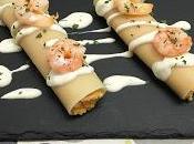 Canelones rellenos marisco gambas