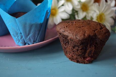 Muffins de Chocolate y Fresas