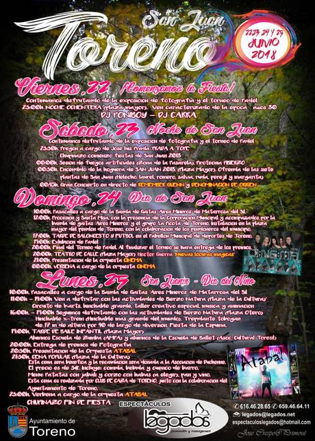 Grandes Fiestas de San Juan 2018 en Toreno. Programa de actividades Grandes Fiestas de San Juan 2018 en Toreno. Programa de actividades