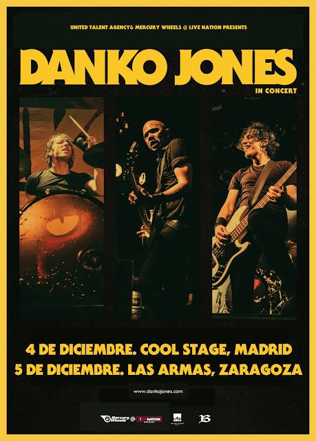 Conciertos de Danko Jones en diciembre en salas de Madrid y Zaragoza