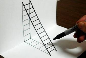 Como dibujar de forma sencilla una ilusión óptica de una escalera en 3D -  Paperblog