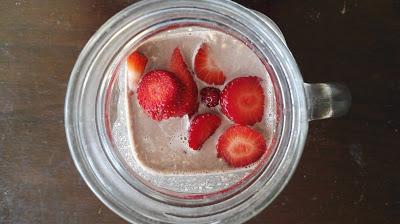 Avena con fresas y chocolate