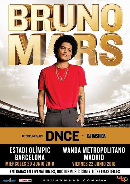 Nuevas entradas ya a la venta para Bruno Mars en Madrid