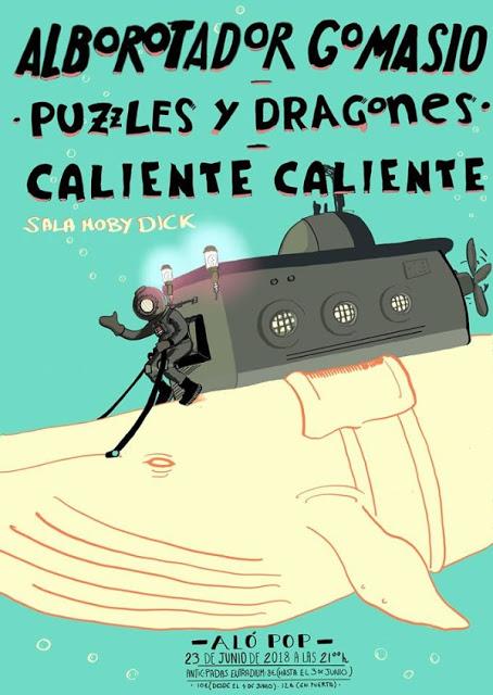 [Noticia] Alborotador Gomasio, Puzzles y Dragones y Caliente Caliente conforman el cartel del Aló Pop que se celebrará en la Sala Moby Dick