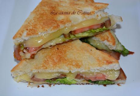 Croque vegetariano con culís de tomates